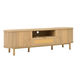 wohnli-moebel-suche-M26036201 Wohnli Möbelsuche - Ovaler TV-Ständer mit Schublade in Holzoptik und 2 Türen