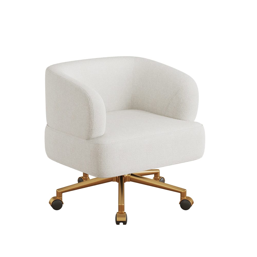 wohnli-moebel-suche-M26036208 Wohnli Möbelsuche - Eleganter Drehstuhl aus Chenille mit Rollen