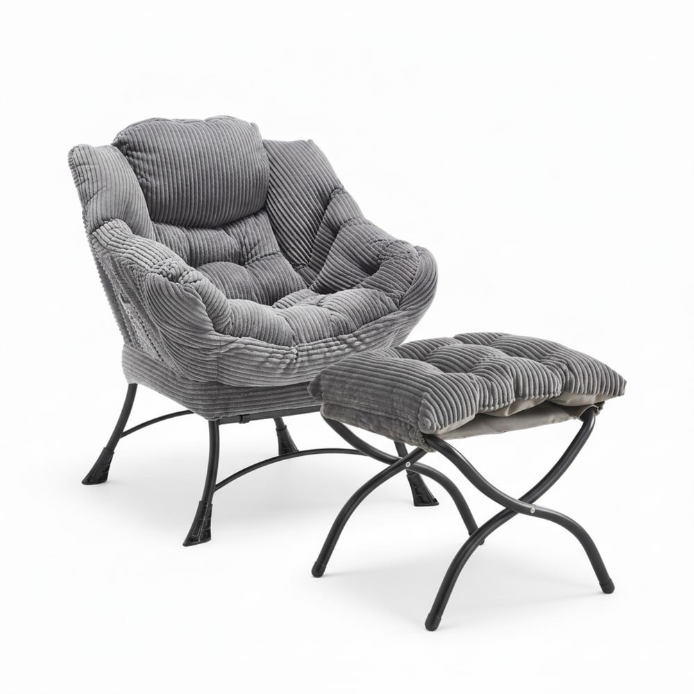 wohnli-moebel-suche-M26036362 Wohnli Möbelsuche - Bequemer Sessel mit Fußstütze in Flanell