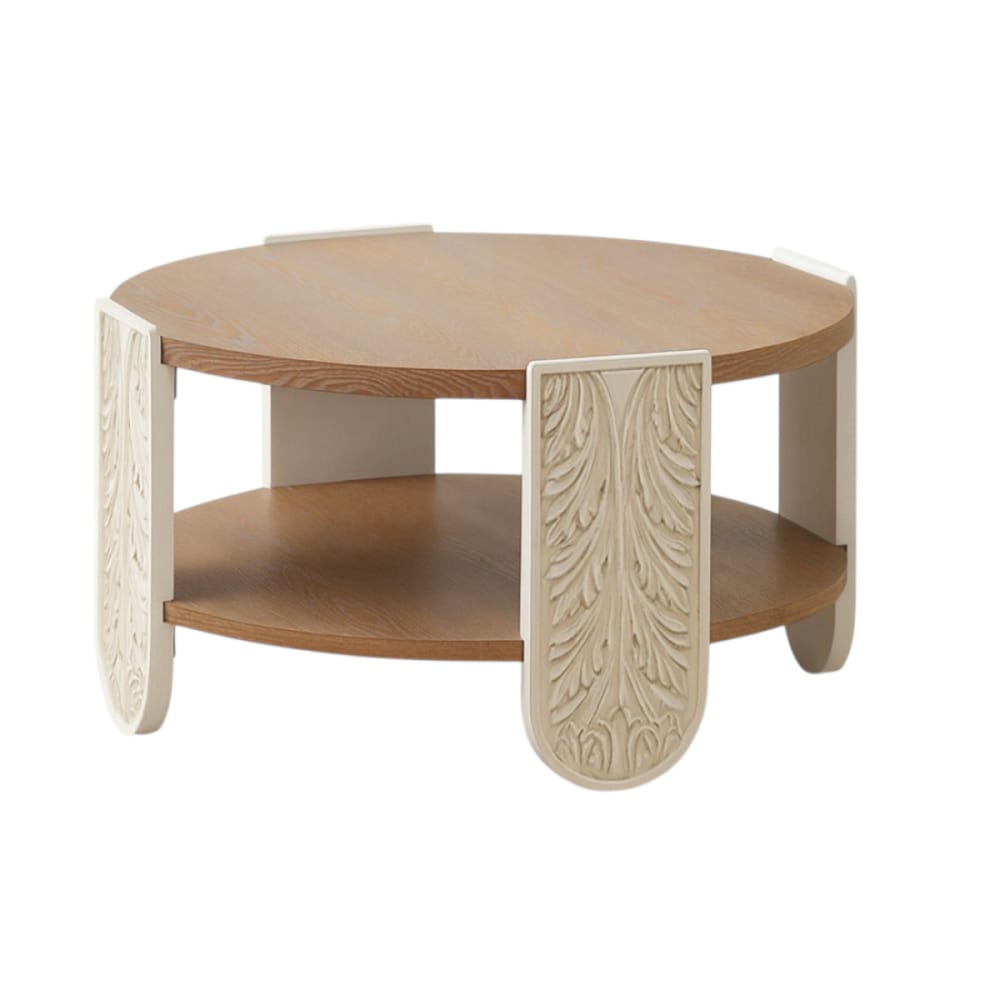 wohnli-moebel-suche-M26036644 Wohnli Möbelsuche - Eleganter runder Couchtisch aus Holz im Art-Deco-Stil D81