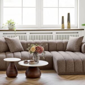 Couchtisch mit Marmorplatte D70 0x35x0cm Marmor Weiß House Nordic Möbel Wohnzimmermöbel Couchtische