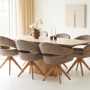wohnli-moebel-suche-M26036683-1 Eleganter Esstisch mit Travertin-Optik L200 200x76x90cm Keramik Beige House Nordic Möbel Esszimmermöbel Esstische