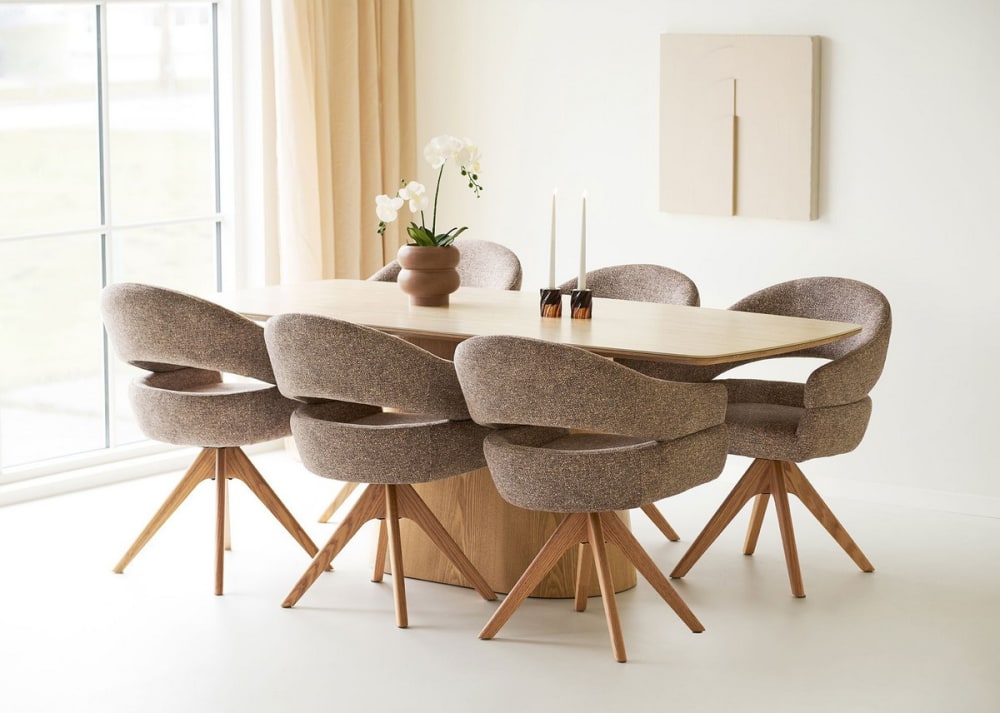 wohnli-moebel-suche-M26036683-1 Eleganter Esstisch mit Travertin-Optik L200 200x76x90cm Keramik Beige House Nordic Möbel Esszimmermöbel Esstische