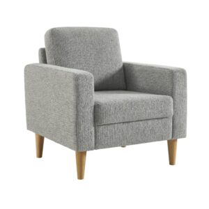 wohnli-moebel-suche-M26036815 Wohnli Möbelsuche - Sessel mit Heveaholz und Chenille-Bezug hellgrau