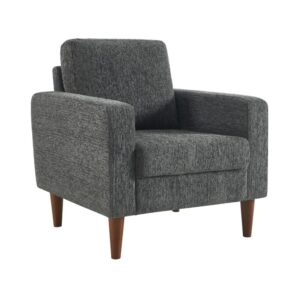 wohnli-moebel-suche-M26036816 Wohnli Möbelsuche - Sessel mit Heveaholz und Chenille-Bezug dunkelgrau