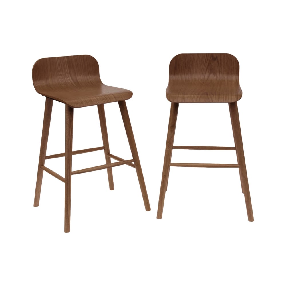 wohnli-moebel-suche-M26036819 Wohnli Möbelsuche - 2er-Set skandinavische Barhocker aus Heveaholz nussbaumfarben