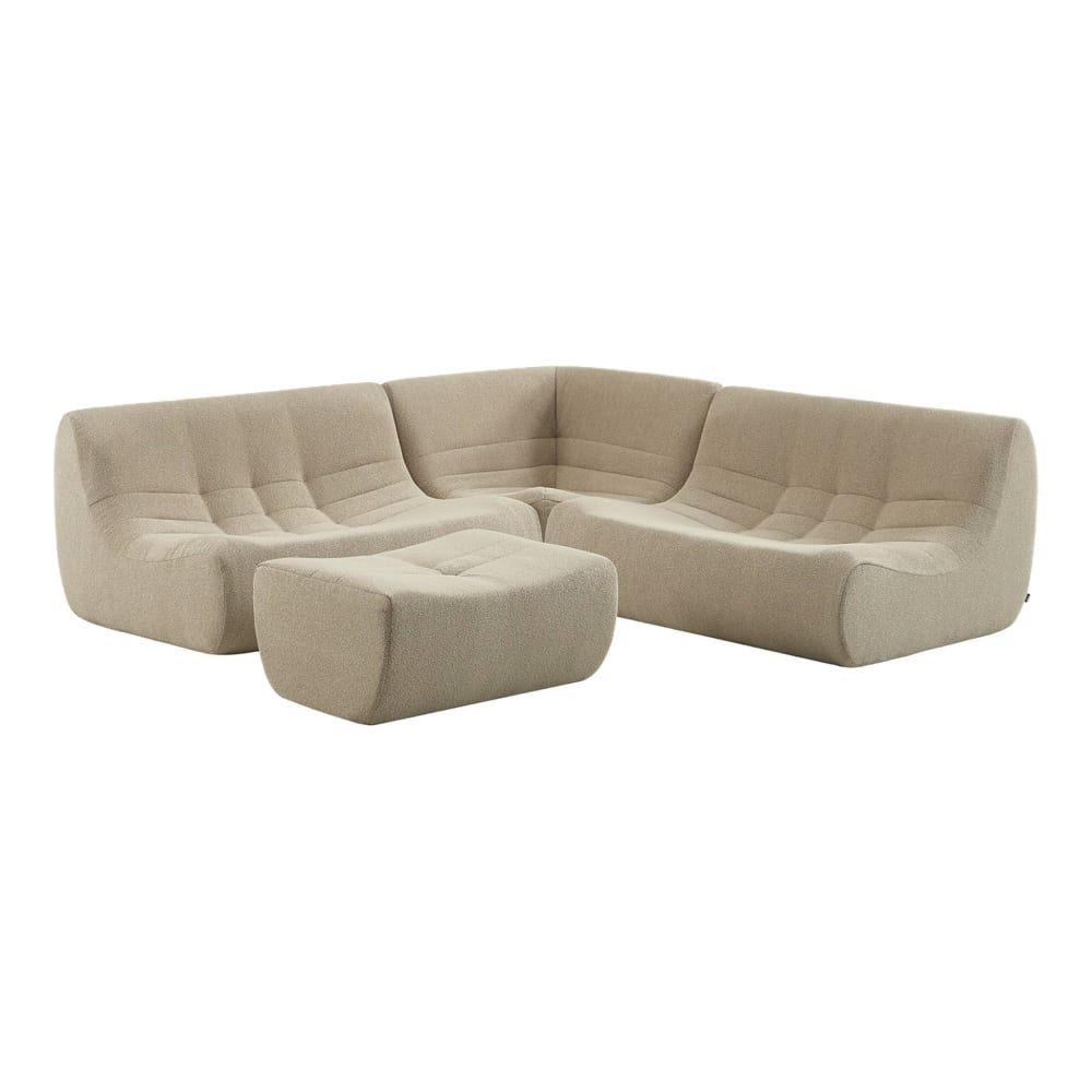 wohnli-moebel-suche-M26036827 Wohnli Möbelsuche - 5-Sitzer Ecksofa mit Bouclé-Bezug und Hocker beige