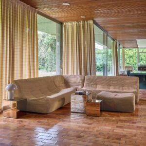 wohnli-moebel-suche-M26036832-1 Ecksofa für 7 Personen mit Cordbezug und Hocker dunkelbeige 192x72x105cm Stoff Beige sweeek Sofas und Sessel Sofas Ecksofas