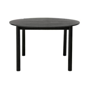 Runder Esstisch Ø120cm aus Heveaholz schwarz 120x75x120cm Holz Schwarz sweeek Möbel Esszimmermöbel Esstische