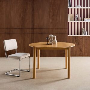 wohnli-moebel-suche-M26036834-1 Runder Esstisch Ø120cm aus Heveaholz naturfarben 120x75x120cm Holz Beige sweeek Möbel Esszimmermöbel Esstische