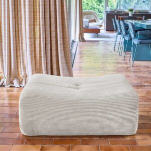 Hocker mit Cordbezug für Sessel creme 88x35x70cm Stoff Braun sweeek Sofas und Sessel Sessel, Poufs und Fußbänke Sitzsäcke