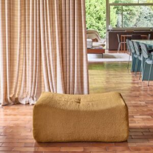 wohnli-moebel-suche-M26036903-1 Hocker mit strukturiertem Bouclé-Bezug für Sessel senfgelb 88x35x70cm Stoff Braun sweeek Sofas und Sessel Sessel, Poufs und Fußbänke Sitzsäcke