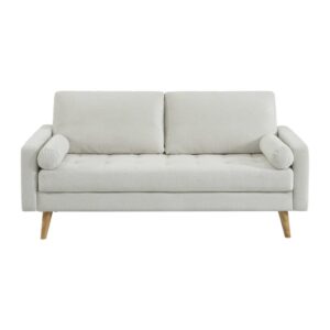 wohnli-moebel-suche-M26036910-1 3-Sitzer Sofa mit kapitoniertem Chenille-Bezug weiß 178x83x82cm Holz Weiß sweeek Sofas und Sessel Sofas 2-Sitzer-Sofas & 3-Sitzer-Sofas
