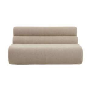 wohnli-moebel-suche-M26036922-1 2-Sitzer Sessel mit strukturiertem Bouclé-Bezug beige 162x75x99cm Stoff Beige sweeek Sofas und Sessel Sessel, Poufs und Fußbänke Sessel