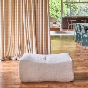 wohnli-moebel-suche-M26036949-1 Hocker mit strukturiertem Bouclé-Bezug für Sessel weiß 88x35x70cm Stoff Weiß sweeek Sofas und Sessel Sessel, Poufs und Fußbänke Sitzsäcke