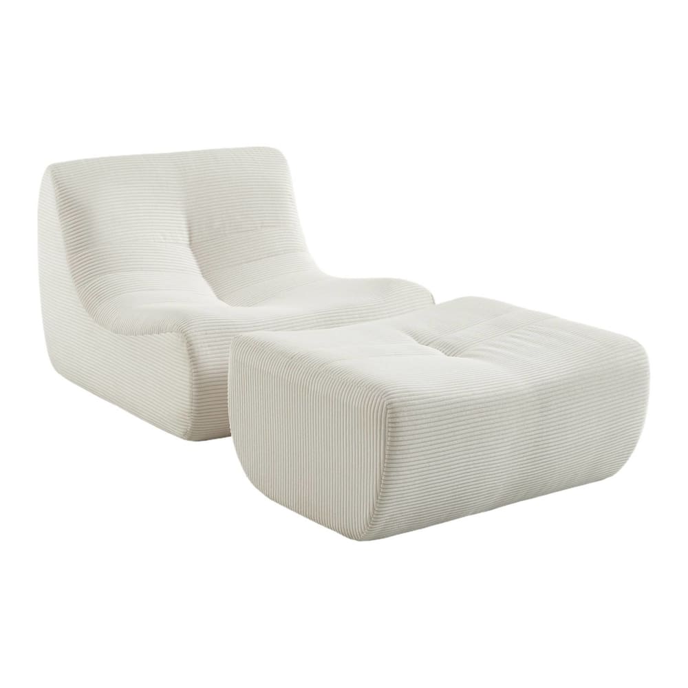 wohnli-moebel-suche-M26036970 Wohnli Möbelsuche - Sessel mit Cordbezug und Hocker creme