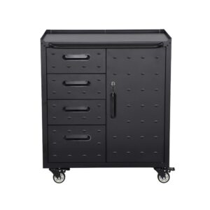 wohnli-moebel-suche-M26037019-1 Rollenschrank mit 4 Schubladen und einer Tür 42x88x75cm Stahl Schwarz sweeek Möbel Büromöbel