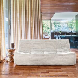 wohnli-moebel-suche-M26037058-1 3-Sitzer Sofa mit Cordbezug creme 182x72x105cm Stoff Braun sweeek Sofas und Sessel Sofas 2-Sitzer-Sofas & 3-Sitzer-Sofas
