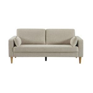 wohnli-moebel-suche-M26037061-1 3-Sitzer Sofa mit Heveaholz und Chenille-Bezug beige 181x86x82cm Holz Beige sweeek Sofas und Sessel Sofas 2-Sitzer-Sofas & 3-Sitzer-Sofas