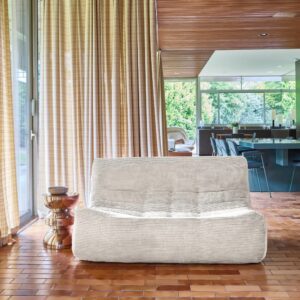 2-Sitzer Sessel mit Cordbezug creme 137x72x105cm Stoff Braun sweeek Sofas und Sessel Sofas 2-Sitzer-Sofas & 3-Sitzer-Sofas