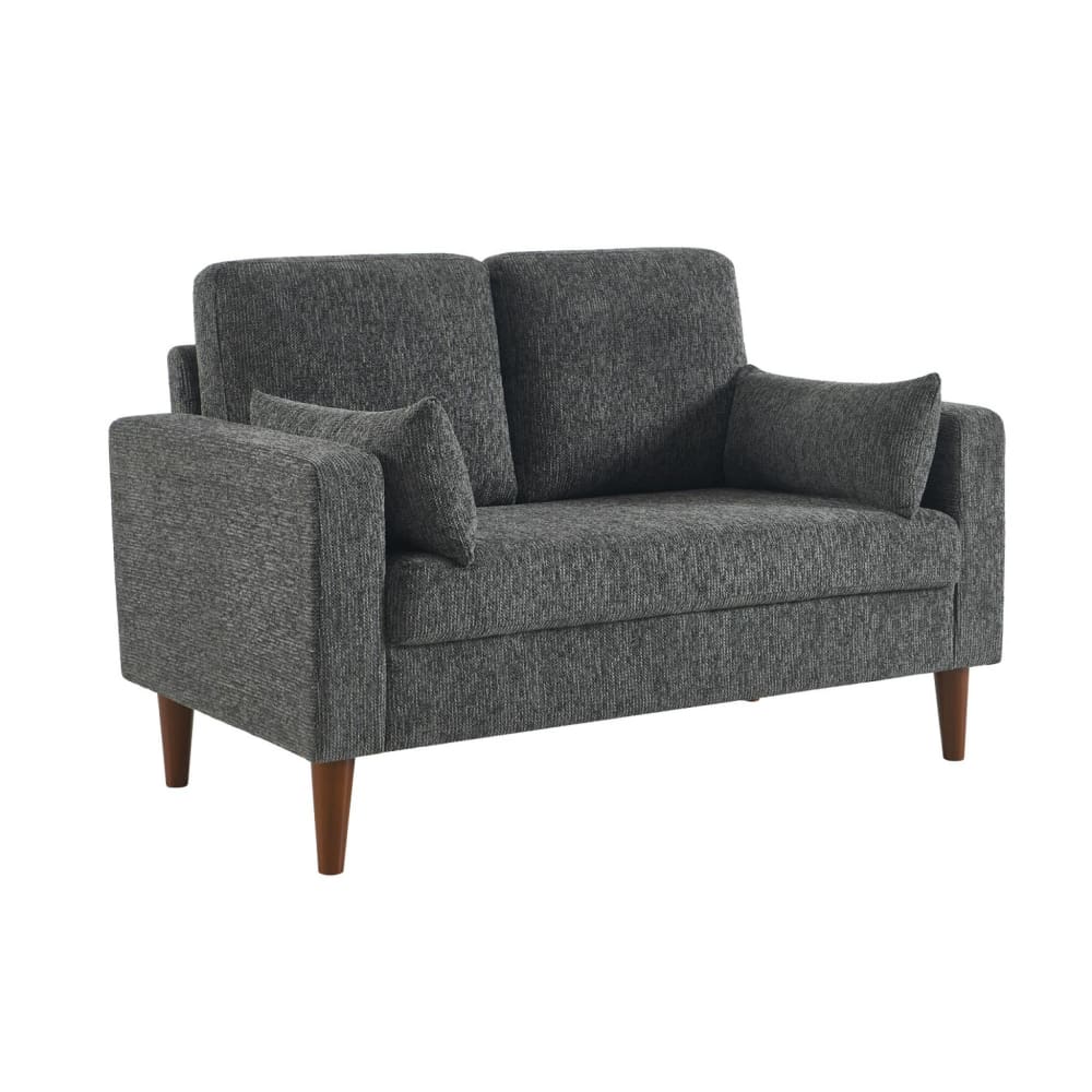 wohnli-moebel-suche-M26037120 Wohnli Möbelsuche - 2-Sitzer Sofa mit Heveaholz und Chenille-Bezug dunkelgrau