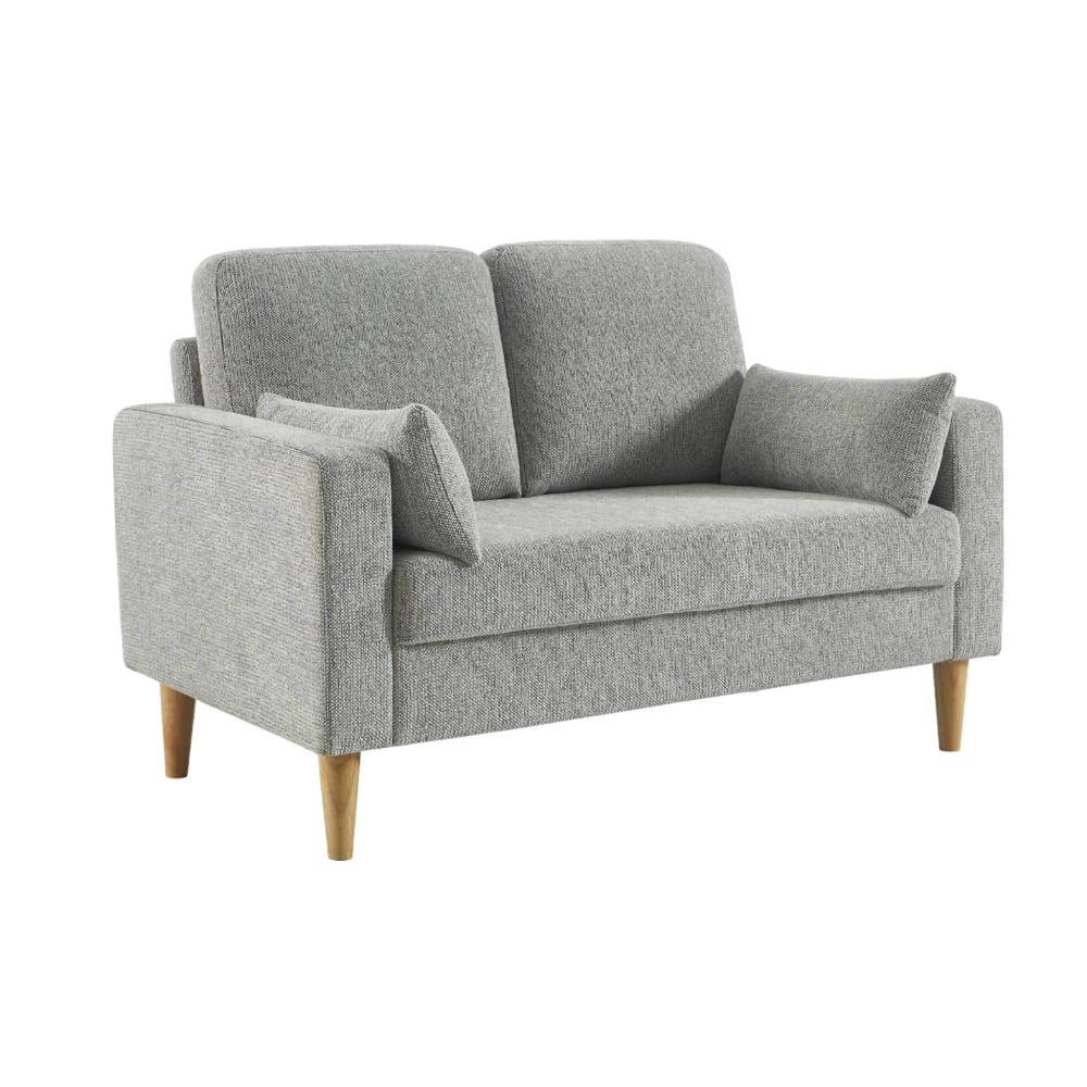 wohnli-moebel-suche-M26037124 Wohnli Möbelsuche - 2-Sitzer Sofa mit Heveaholz und Chenille-Bezug hellgrau