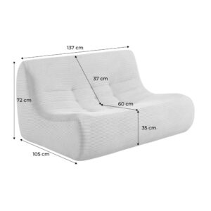 wohnli-moebel-suche-M26037134-1 2-Sitzer Sessel mit Cordbezug dunkelbeige 137x72x105cm Stoff Beige sweeek Sofas und Sessel Sofas 2-Sitzer-Sofas & 3-Sitzer-Sofas