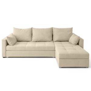 wohnli-moebel-suche-M26037174 Wohnli Möbelsuche - Ecksofa aus Samt mit Schlaffunktion und Stauraum