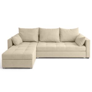 Wohnli Möbelsuche - Ecksofa aus Samt mit Schlaffunktion und Stauraum