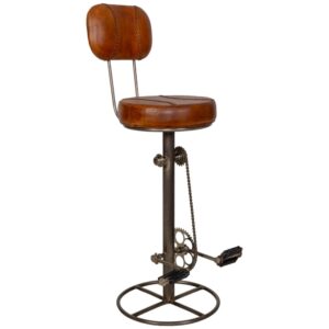 wohnli-moebel-suche-M26037527 Wohnli Möbelsuche - Metallhocker mit Ledersitz