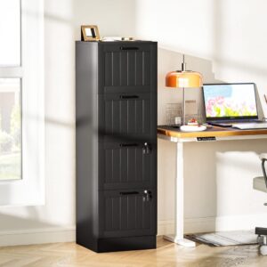 Caisson bureau mobile 4 tiroirs et serrure bois noir 40x131x40cm Holz Schwarz Homcom Möbel Büromöbel