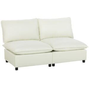 wohnli-moebel-suche-M26039316 Wohnli Möbelsuche - Canapé 2 places modulable sans accoudoirs avec assise large lin crème