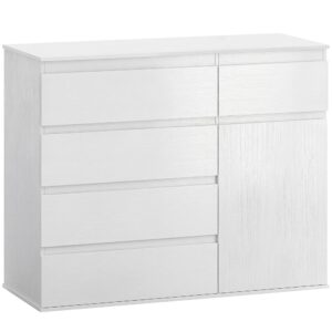 wohnli-moebel-suche-M26039340 Wohnli Möbelsuche - Commode 5 tiroirs étagère réglable porte à fermeture douce bois blanc