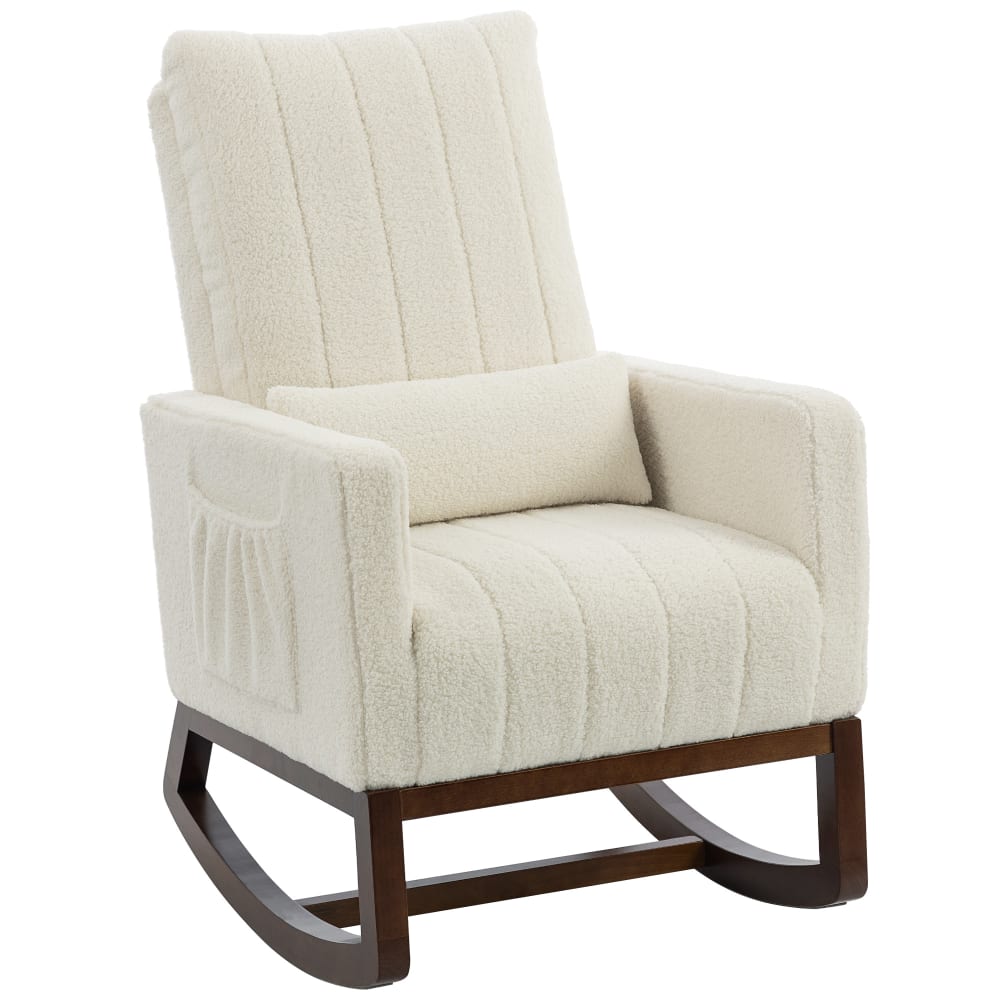 wohnli-moebel-suche-M26039529 Wohnli Möbelsuche - Fauteuil à bascule dossier haut coussin lombaire flanelle neige crème