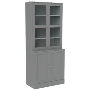 wohnli-moebel-suche-M26039542 Wohnli Möbelsuche - Bibliothèque vitrine 6 niveaux étagères réglables MDF gris