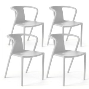 wohnli-moebel-suche-M26040215 Wohnli Möbelsuche - 4er-Set Designgartensessel aus Kunststoff Weiß