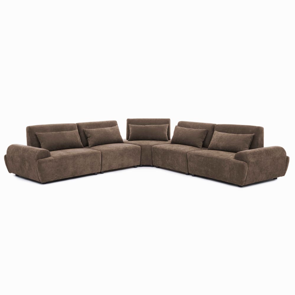 wohnli-moebel-suche-M26040825 Wohnli Möbelsuche - Modulares verstellbares 5-Sitzer-Ecksofa 340 cm Schokoladenbraun