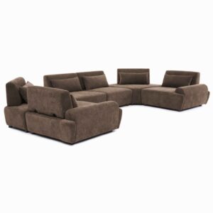 Modulares 6-Sitzer-Ecksofa mit verstellbarer 462 cm Schokoladenbraun 462x82x231cm PES - Polyester Braun Oviala Sofas und Sessel Sofas Ecksofas
