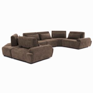 Wohnli Möbelsuche - Modulares 6-Sitzer-Ecksofa mit verstellbarer 462 cm Schokoladenbraun
