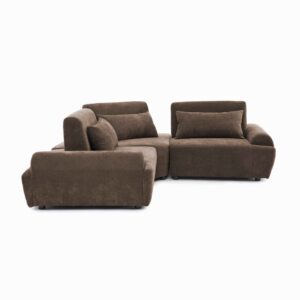 3-Sitzer Ecksofa mit verstellbarer Rückenlehne 231 cm Schokolade 231x82x231cm PES - Polyester Braun Oviala Sofas und Sessel Sofas Ecksofas