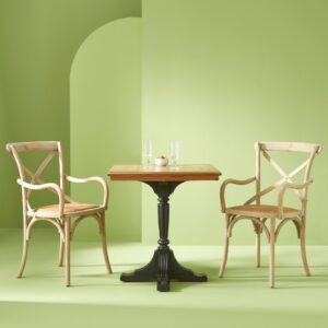 wohnli-moebel-suche-M26040881-1 Set aus 2 Bridge-Sesseln aus Massivholz und Wiener Geflecht L62 cm 89x51x62cm Holz Beige Signature Möbel Esszimmermöbel Stühle