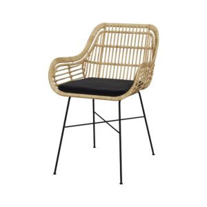 wohnli-moebel-suche-M26040884 Wohnli Möbelsuche - Rattansessel mit natürlichen Rattan und schwarzen Metallbeinen