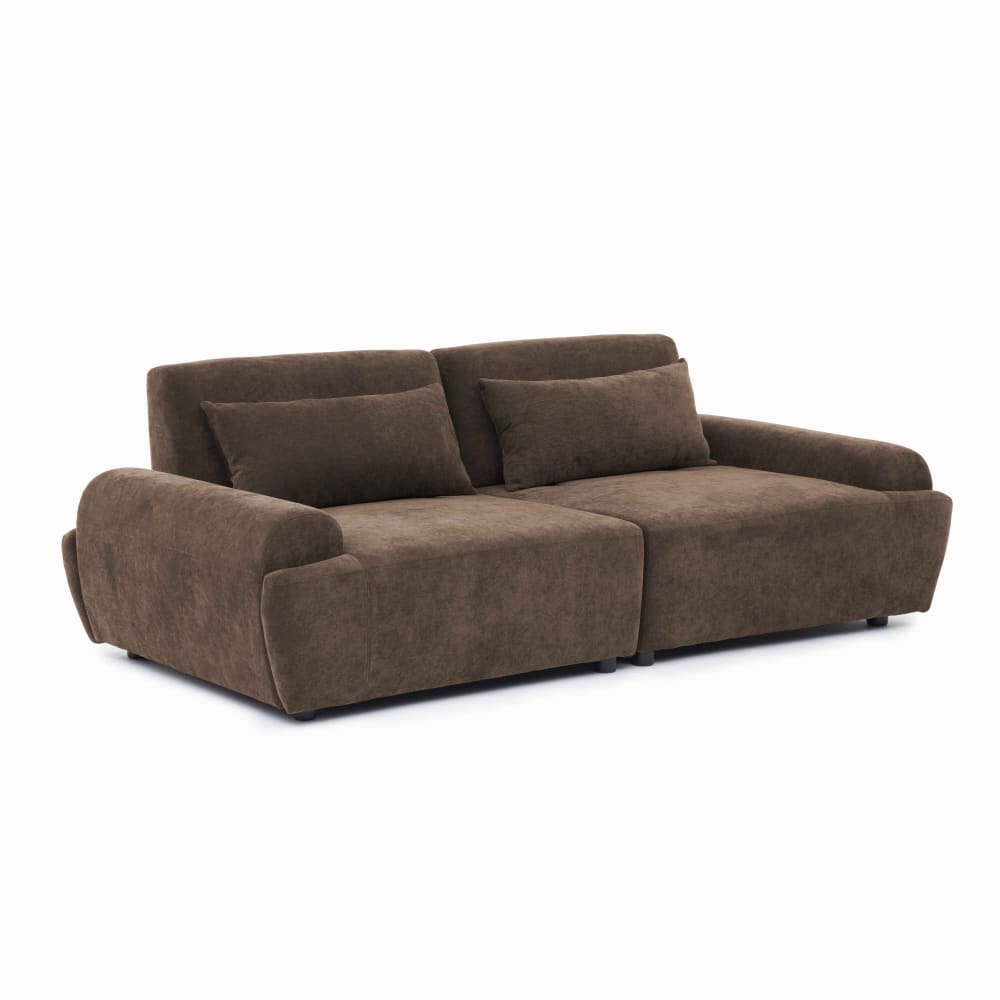 Wohnli Möbelsuche - 2-Sitzer Modulsofa mit verstellbarer Rückenlehne 218 cm Schokolade