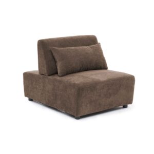 Sessel für modulares Sofa mit verstellbarer 85 cm Schokoladenbraun 85x82x109cm PES - Polyester Braun Oviala Sofas und Sessel Sofas 2-Sitzer-Sofas & 3-Sitzer-Sofas