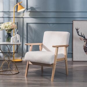 wohnli-moebel-suche-M26040965-1 Polstersessel aus Massivholz und Wolle Weiß 70x76x60cm Holz Weiß Nordlys Sofas und Sessel Sessel, Poufs und Fußbänke Sessel