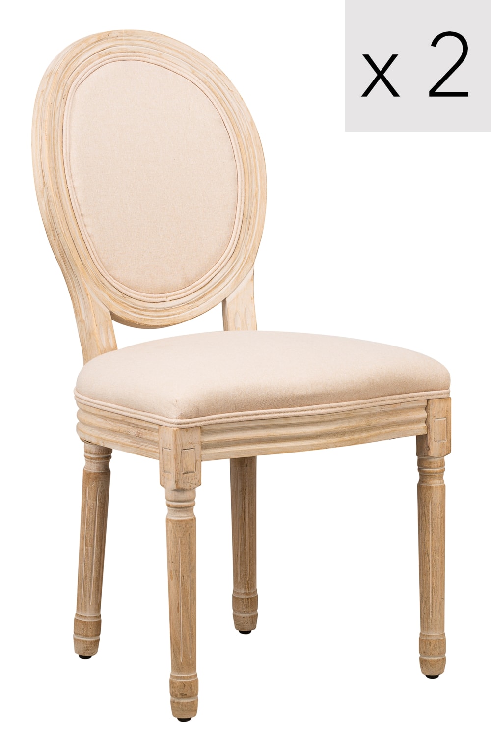 wohnli-moebel-suche-M26040973 Wohnli Möbelsuche - Esszimmerstühle (2er Set) aus Massivholz und Stoff Beige