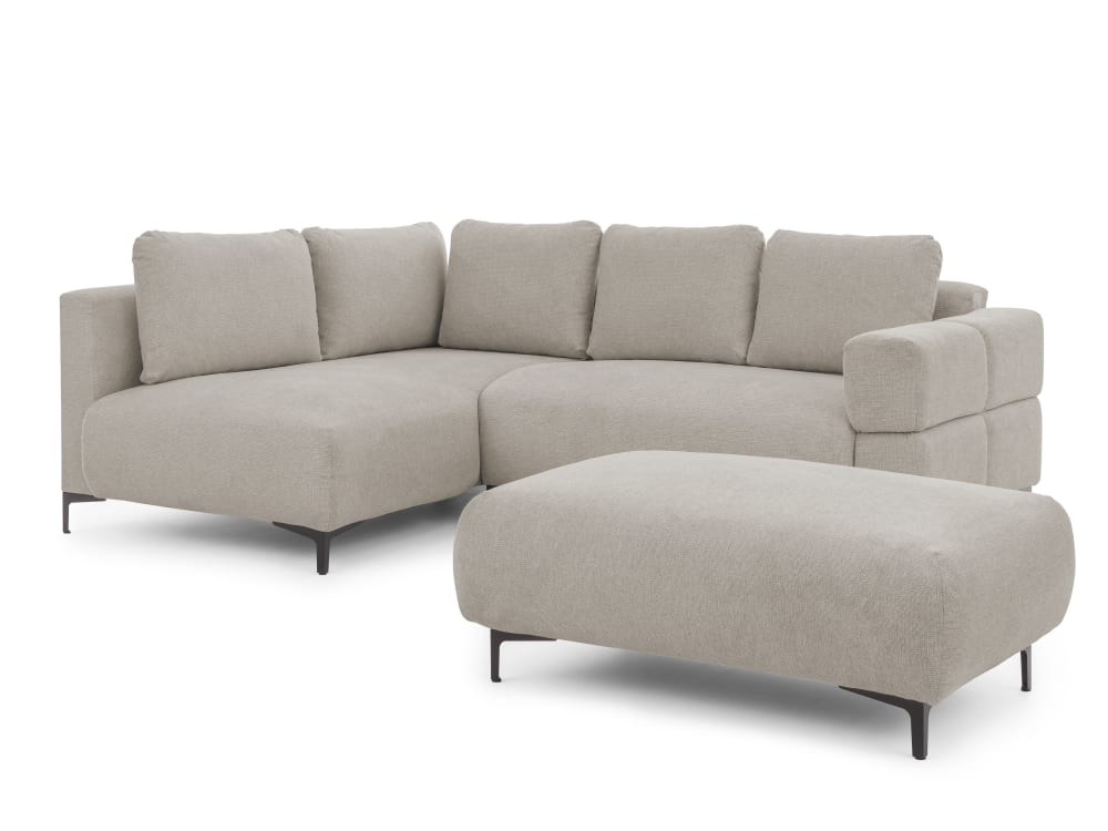 wohnli-moebel-suche-M26041429 Wohnli Möbelsuche - Ecksofa und Hocker mit Schlaffunktion in Bubble-Optik aus Strukturstof