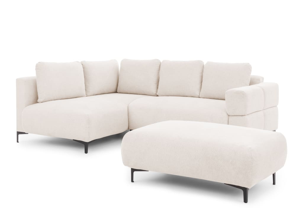 wohnli-moebel-suche-M26041433 Wohnli Möbelsuche - Ecksofa und Hocker mit Schlaffunktion in Bubble-Optik aus Strukturstof