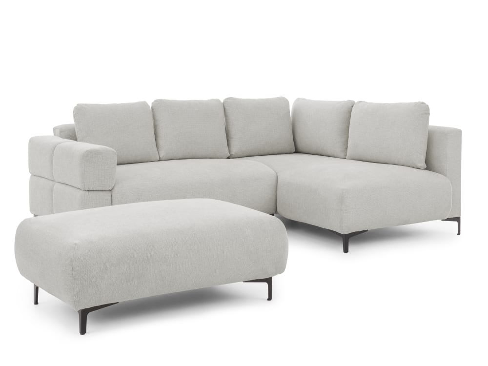 wohnli-moebel-suche-M26041441 Wohnli Möbelsuche - Ecksofa und Hocker mit Schlaffunktion in Bubble-Optik aus Strukturstof