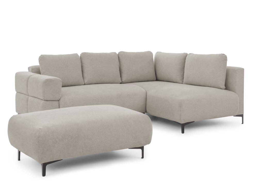 wohnli-moebel-suche-M26041444 Wohnli Möbelsuche - Ecksofa und Hocker mit Schlaffunktion in Bubble-Optik aus Strukturstof